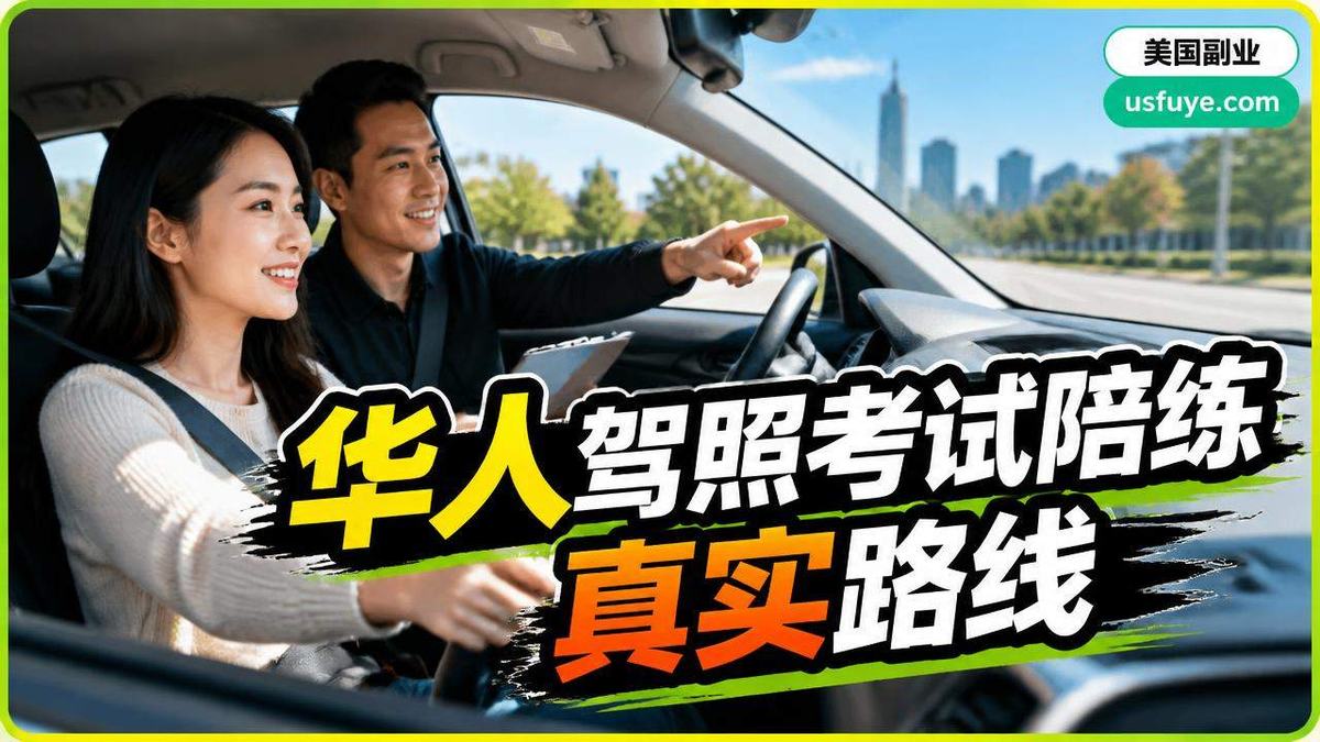 美国华人驾照考试陪练赚钱机会:适合人群和起步,周末时间版