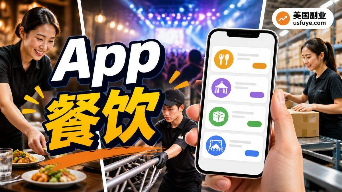 美国兼职:美国活动临时工和小时工 App:餐饮、展会,周末时间版