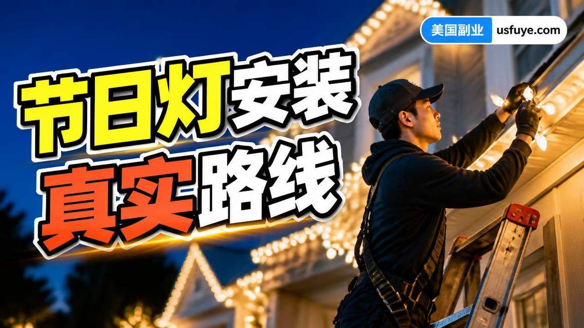 美国节日灯安装副业怎么做